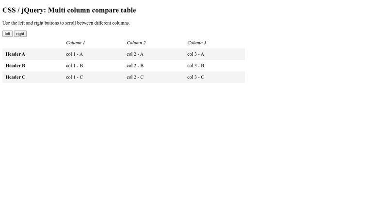 css-jquery-multi-column-compare-table