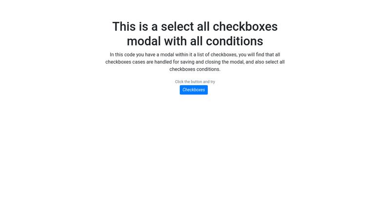 Select all checkboxes modal