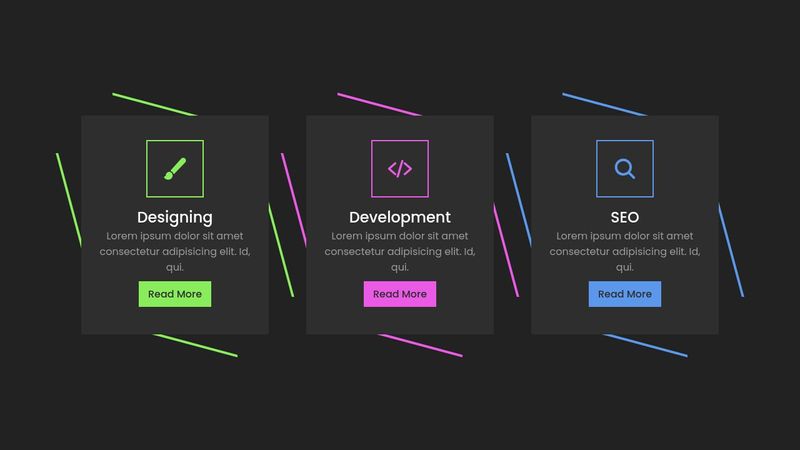 Responsive services section using html and css