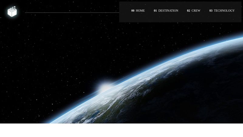 Space travel homepage