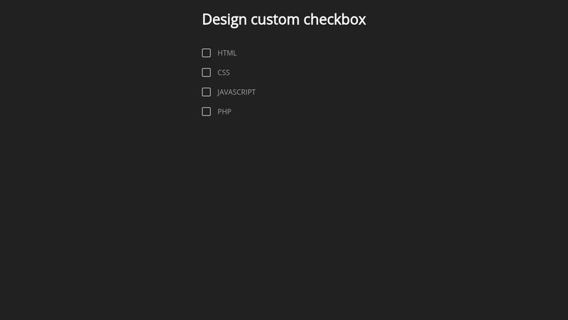 Custom Checkbox with css