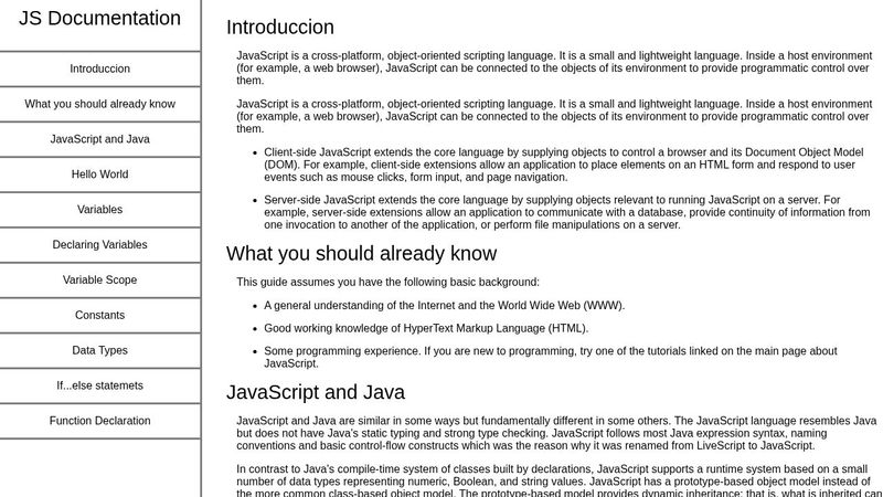 JS Documentation