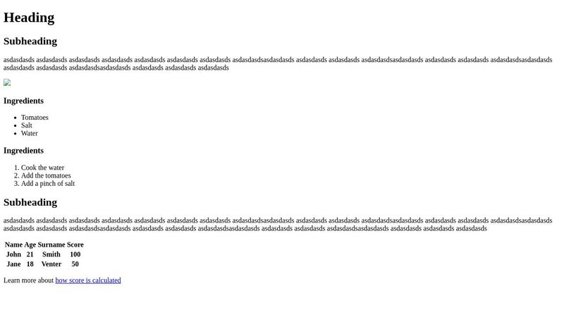 Basic HTML Example