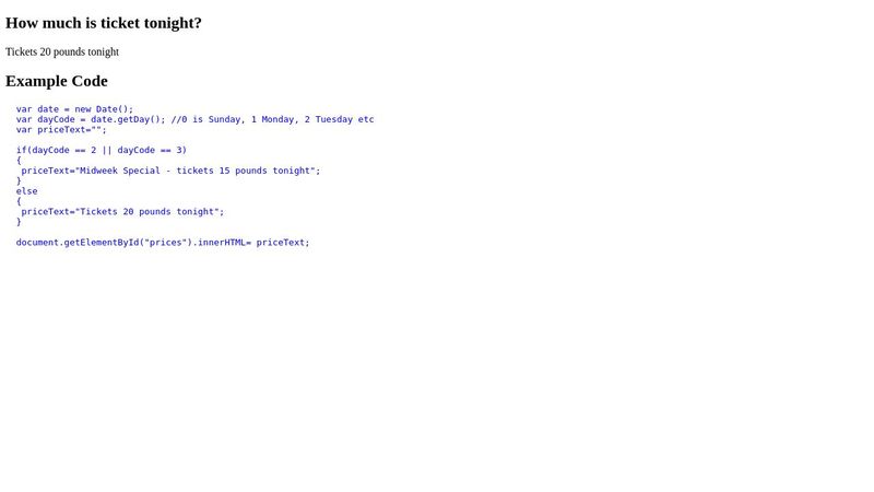 JS - IF Example
