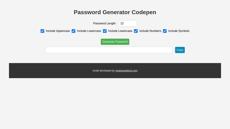 Password Generator Using HTML CSS & Pure Javascript