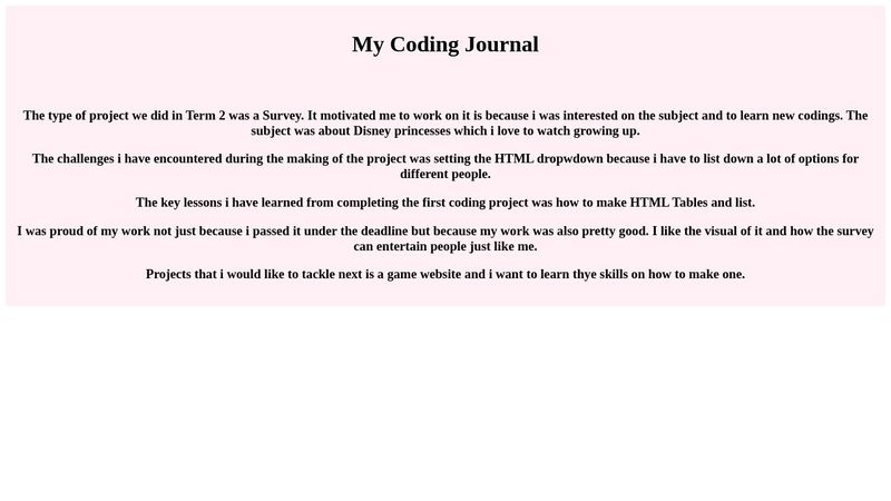 Coding journal