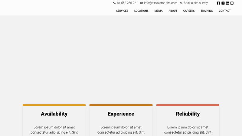 Excavator HTML + CSS template