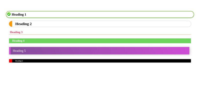 CSS Code To Decorate Headings