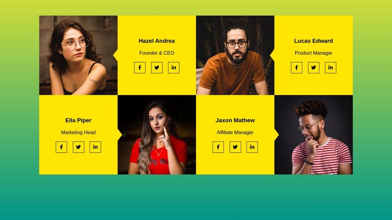 Team Section Design Using HTML and CSS