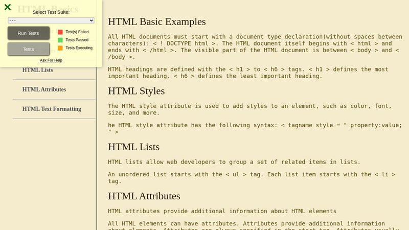 Technical Documentation Page: Basic HTML