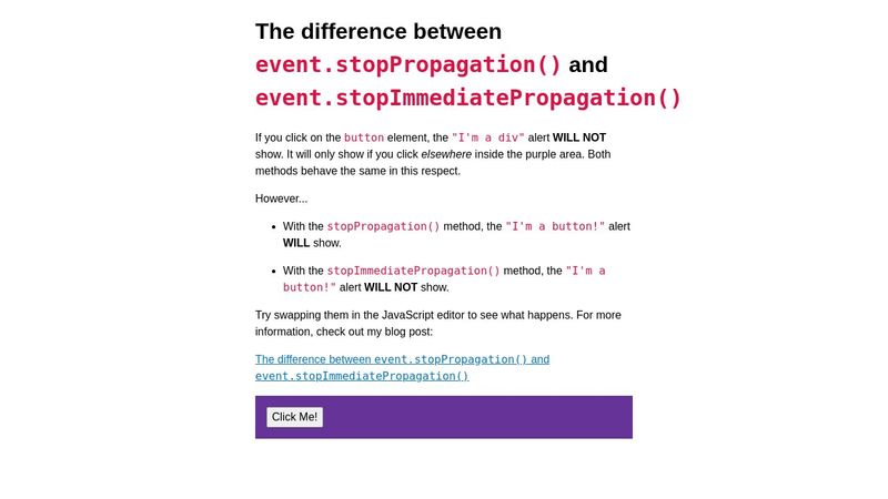 Event Stoppropagation Example