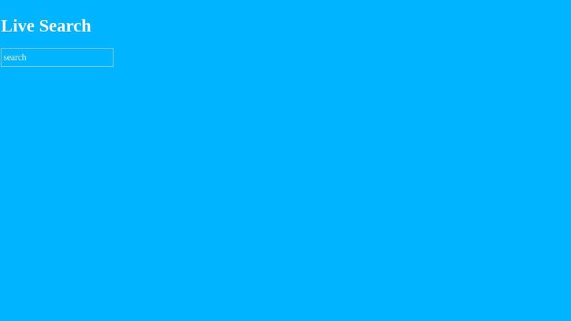 Live Search JavaScript