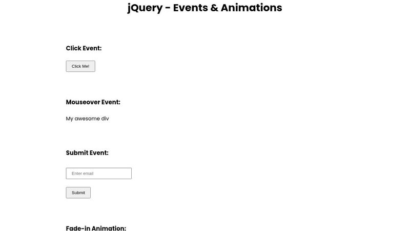 jQuery - Events & Animations
