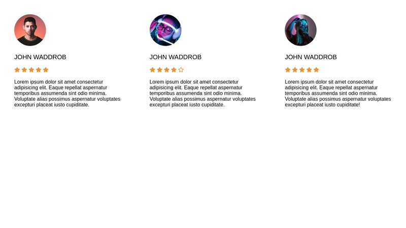 Responsive testimonials section using only HTML & CSS