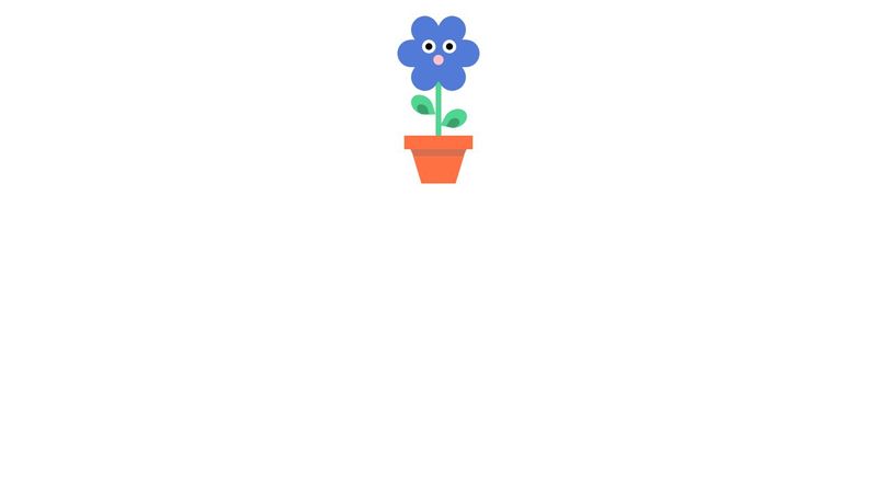 Pure CSS flower with the eyes in the pot