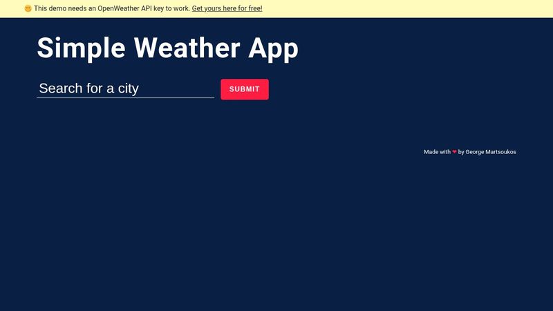 Simple Weather App By Using OpenWeatherMap API & Custom Icons