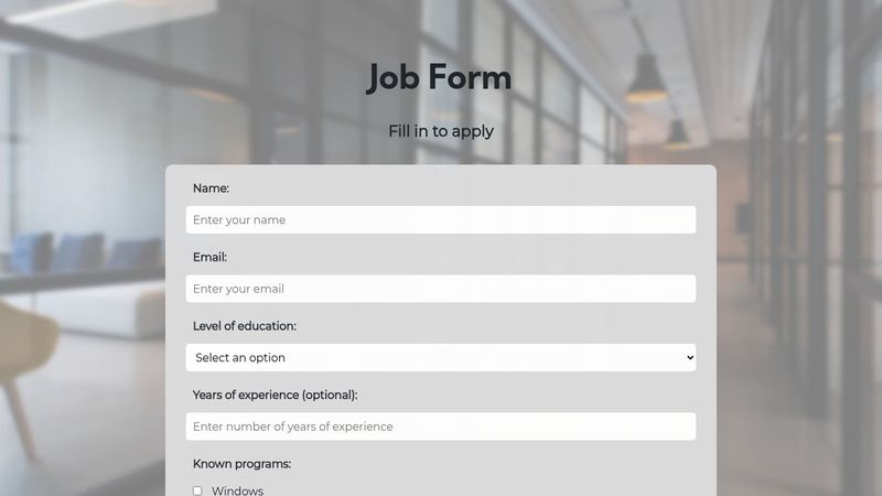 Job form