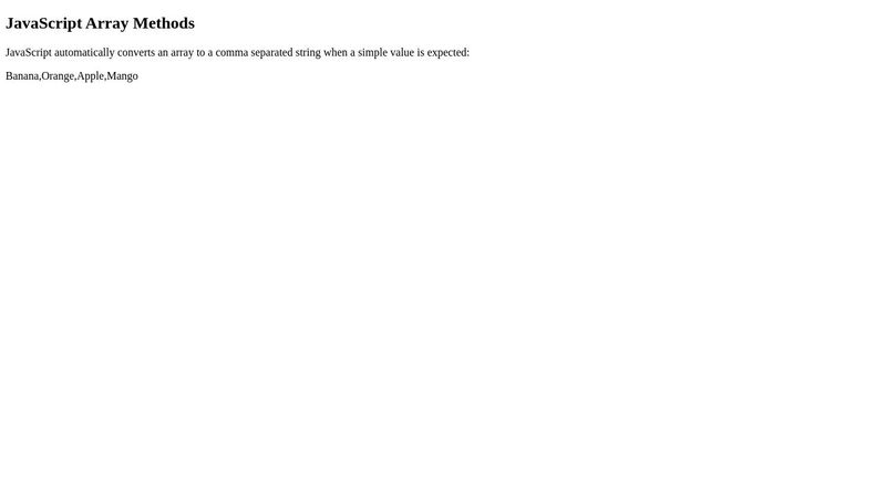 javascript array toString