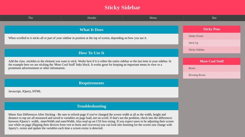 Sticky Sidebar