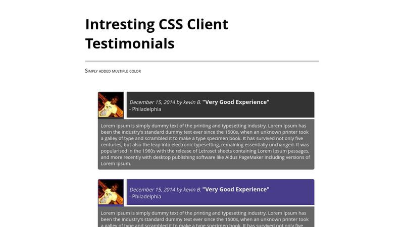 Intresting CSS Client Testimonials
