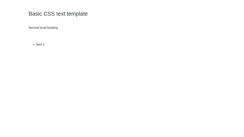 Basic CSS text template