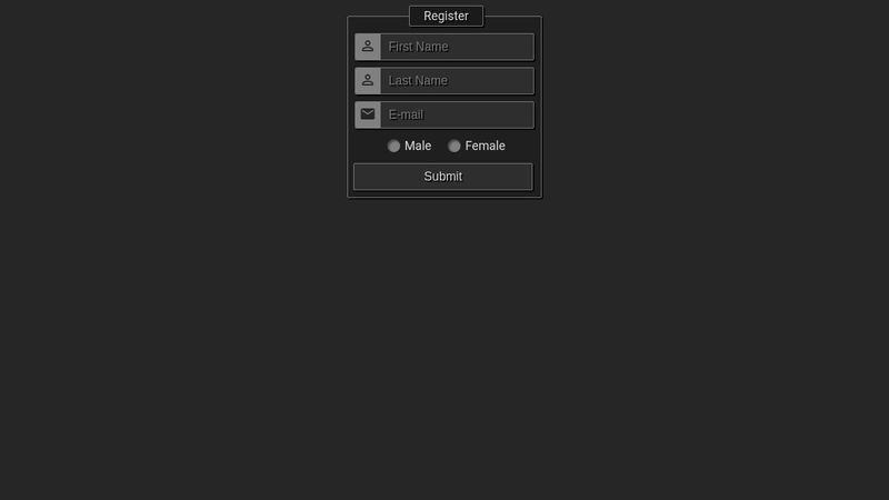 Simple dark form fields