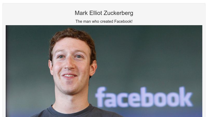 A Mark Elliot Zuckerberg Tribute Page