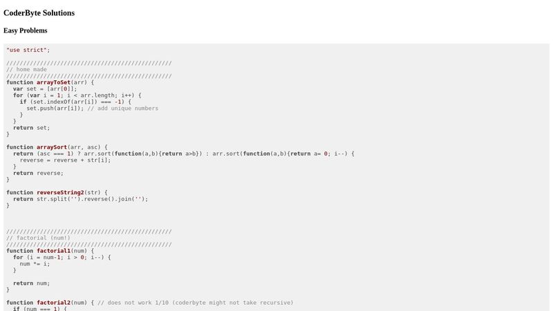 CoderByte Easy Solutions