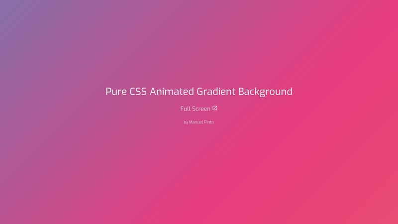 Pure CSS Gradient Background Animation