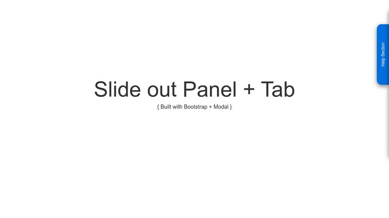 Slide Out Panel With Tab ( BS Modal )