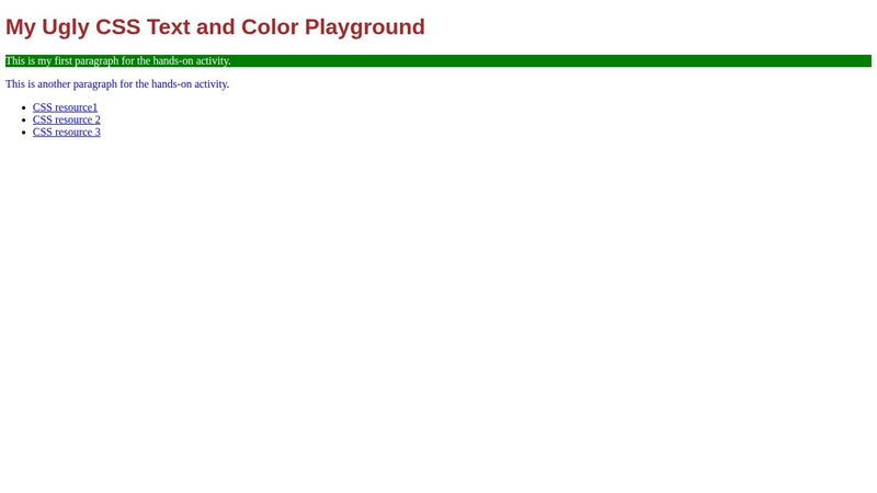 CSS Color and Text Practice