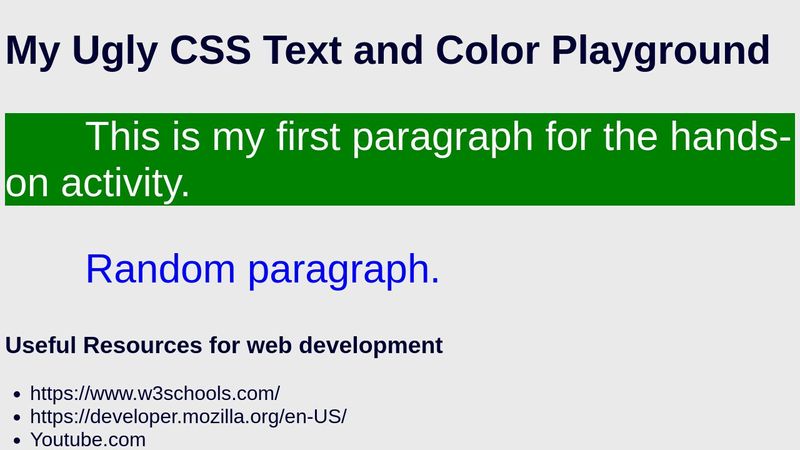 CSS Color and Text Practice