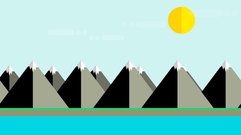 SVG natural flat landscape CSS animated