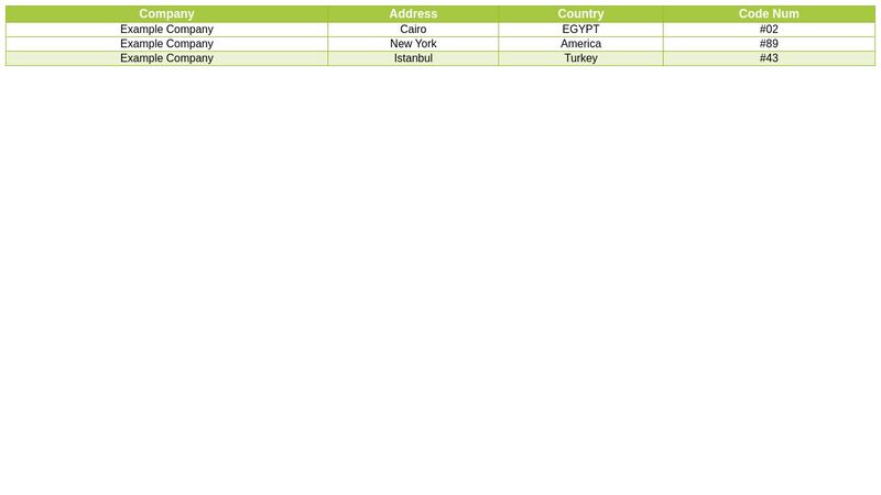 Simple Table Html,Css