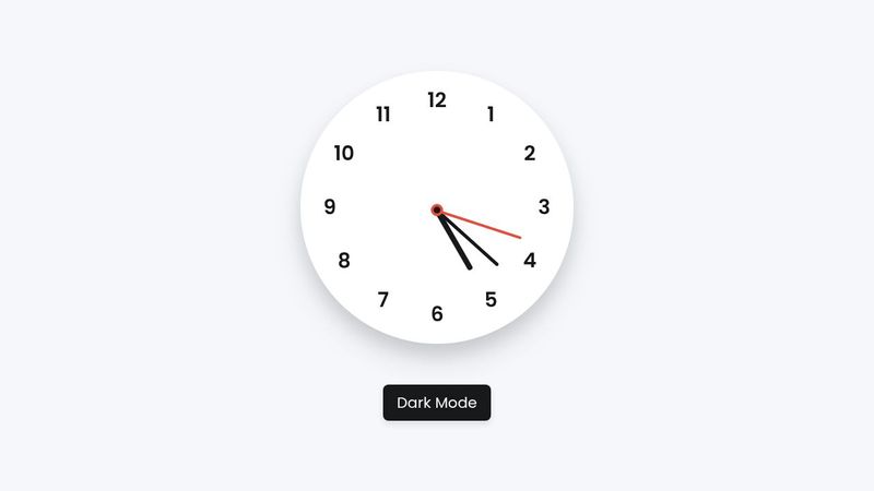 Analog Clock Only HTML, CSS, & JavaScript