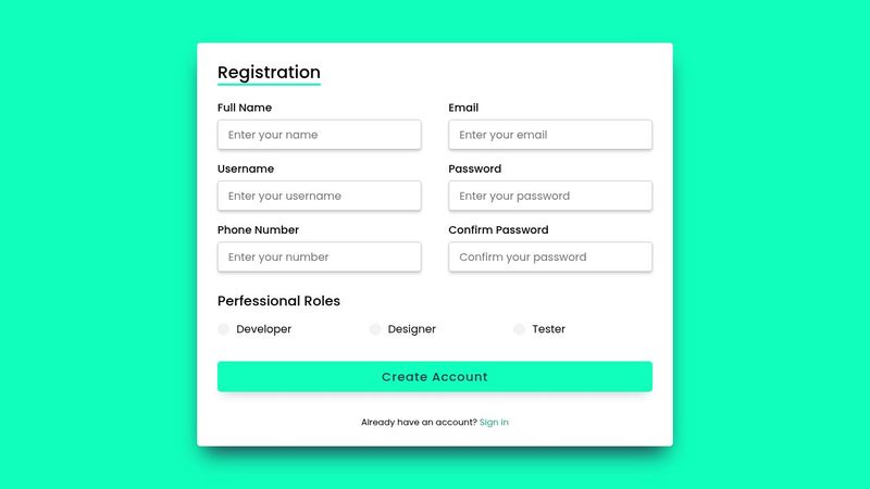 Responsive Registration Form