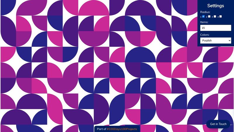 CodePen - Background Pattern Generator - #012 of #100Days100Projects