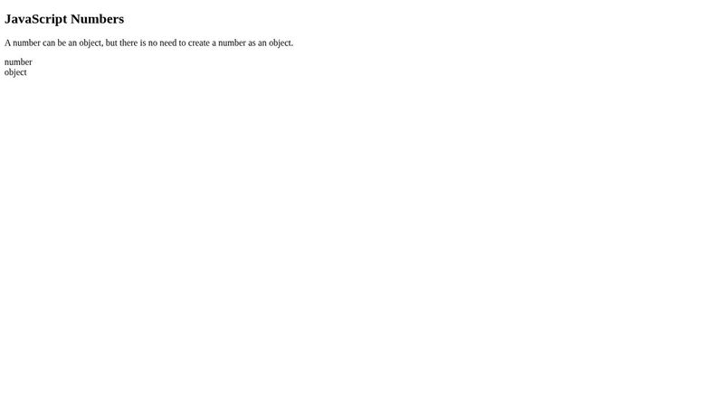 javascript number object