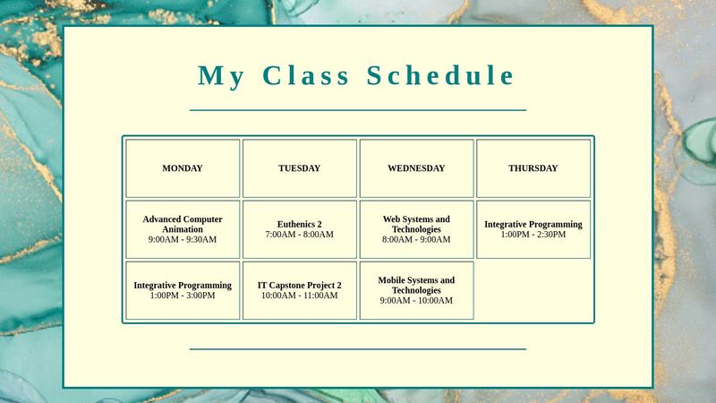 My Class Schedule My Class Schedule