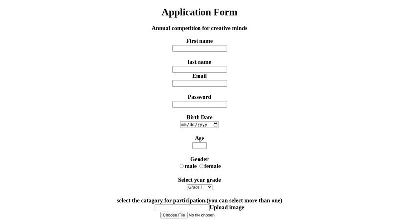 html application form