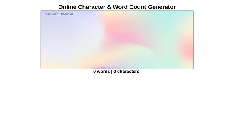 Online Character & Word Count Generator