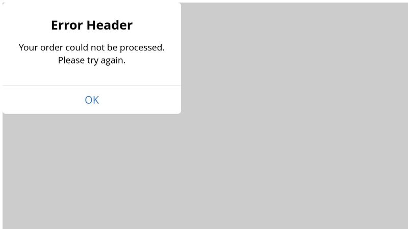 Mobile Modal Error Message - Retina
