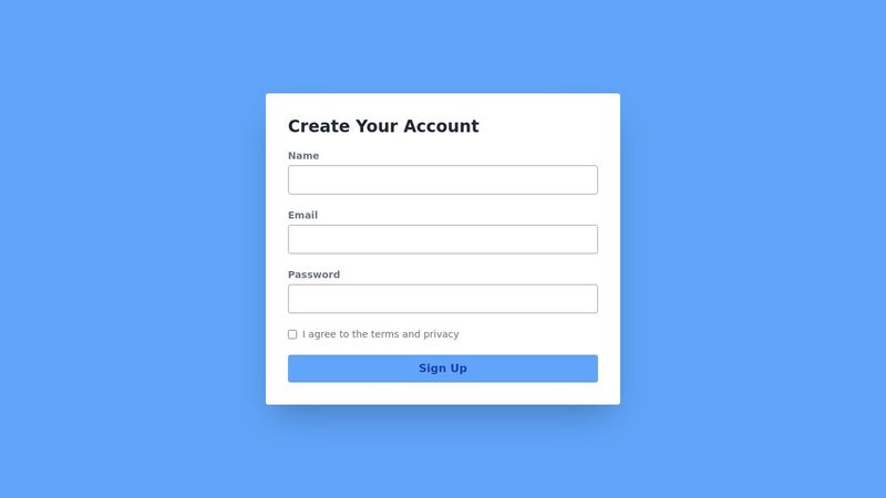 TailwindCSS Sign Up Form