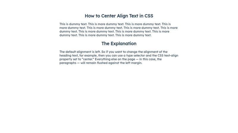 Centering an HTML Element Type with CSS