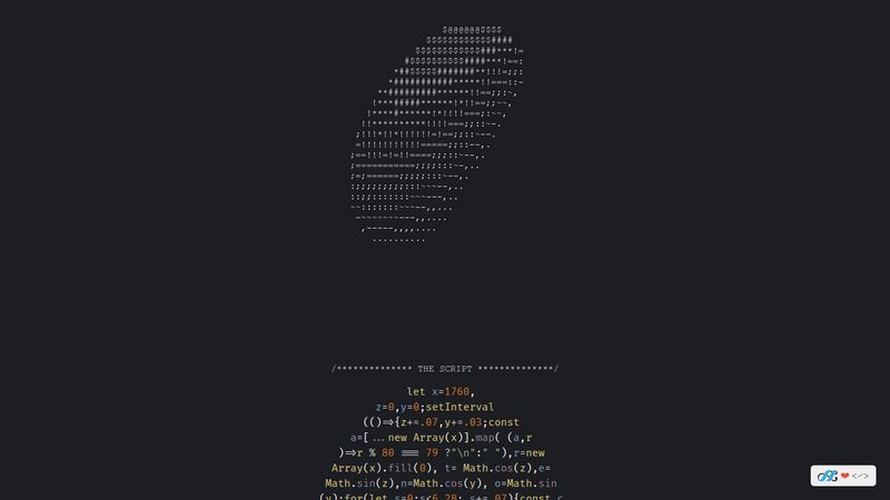 JavaScript Donut - ASCII Art