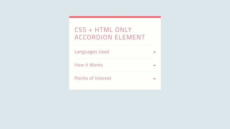 CSS + HTML only Accordion Element