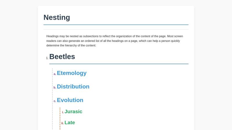 Stylish Nested Headings and Lists UI
