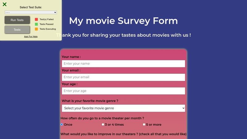 Movie Survey Form