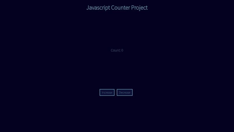 Javascript Counter Project