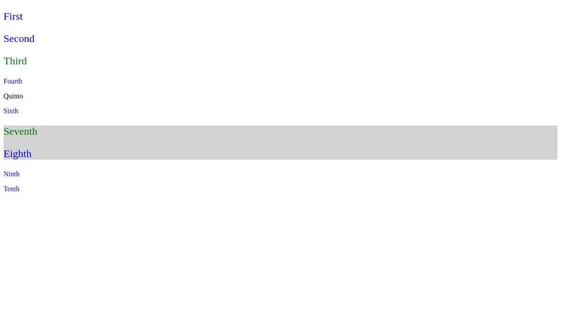 CSS Selectors Exercise (Result)